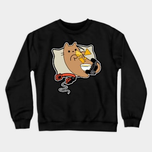 Gamer Cat Nachos Game Paused Loading Crewneck Sweatshirt